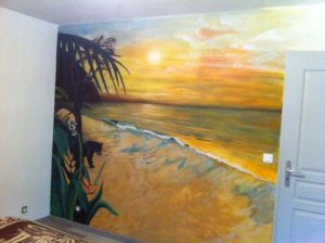 fresque-mur-chambre-coucher-soleil-guadeloupe